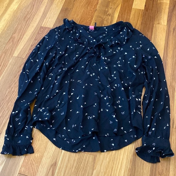 Paige Women’s Black Long Sleeve Floral Printed Blouse Size M
